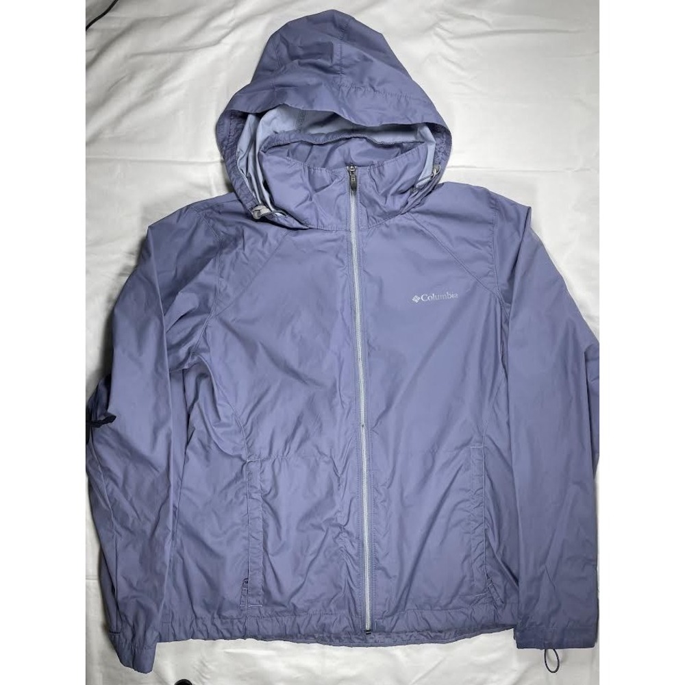 Columbia Sportswear Jacket XL Periwinkle Women Full Zip Hooded Nylon Athletic